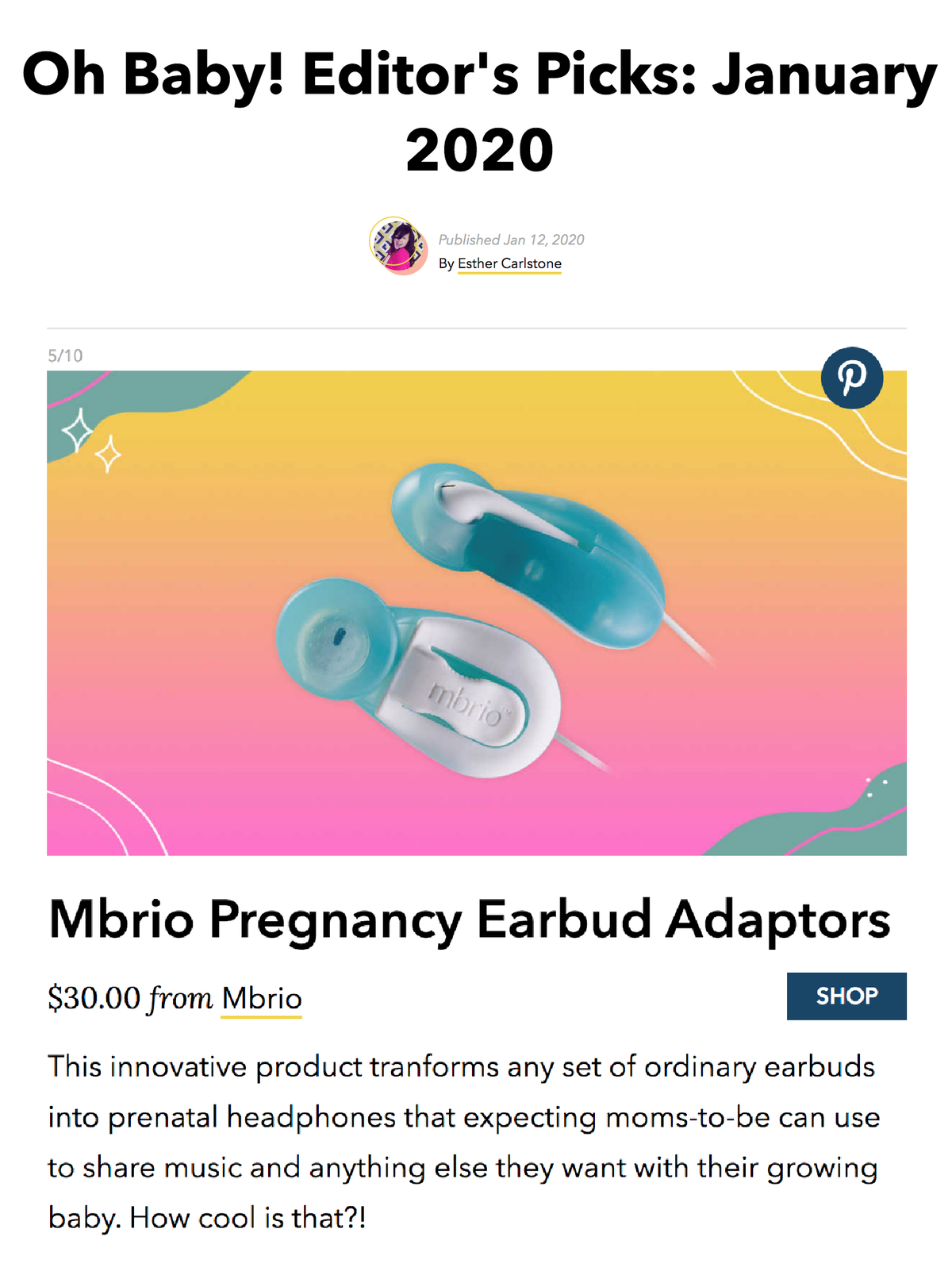 Mbrio Pregnancy Headphones, BUY NOW!